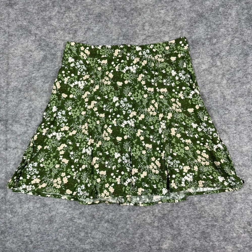 Reformation Floral Mini Skirt Green Ditsy Print Viscose Rayon Womens 4